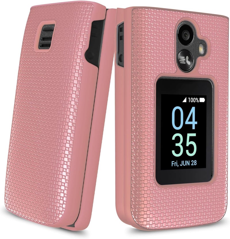 Mocotto for TCL Flip 3 Phone case with Screen Protector Slim Hard Shell Protector Cover for T435 (2024) (TCL Flip 3,Rose Gold) - Image 3
